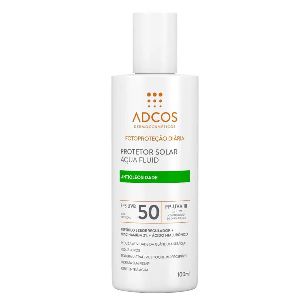 Protetor Solar Aqua Fluid Incolor FPS 50 100ml Adcos