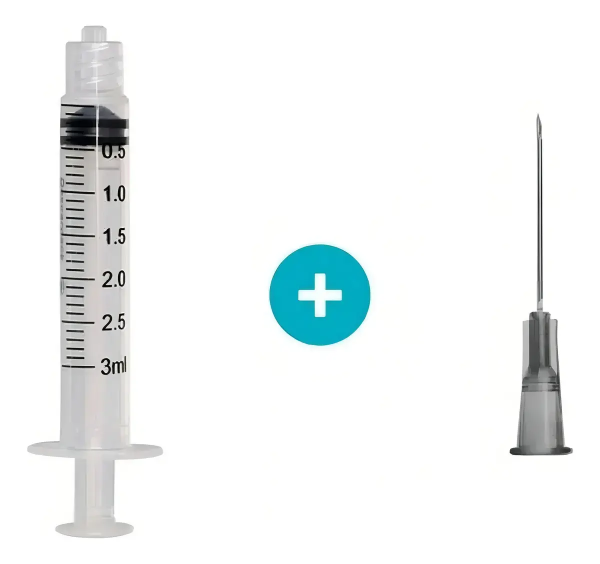 Kit Seringa 3ml Luer Lock Com 50 + Agulha 25x7 Com 50 - Sr Capacidade em volume 3 mL