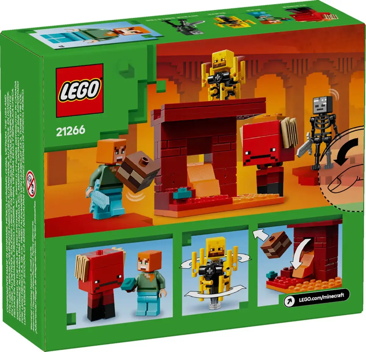 LEGO Minecraft - A Batalha da Lava no Nether - 99 Peças - 21266 - 1