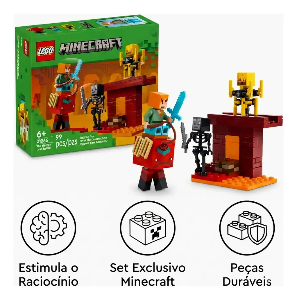 LEGO Minecraft - A Batalha da Lava no Nether - 99 Peças - 21266 thumbnail 3