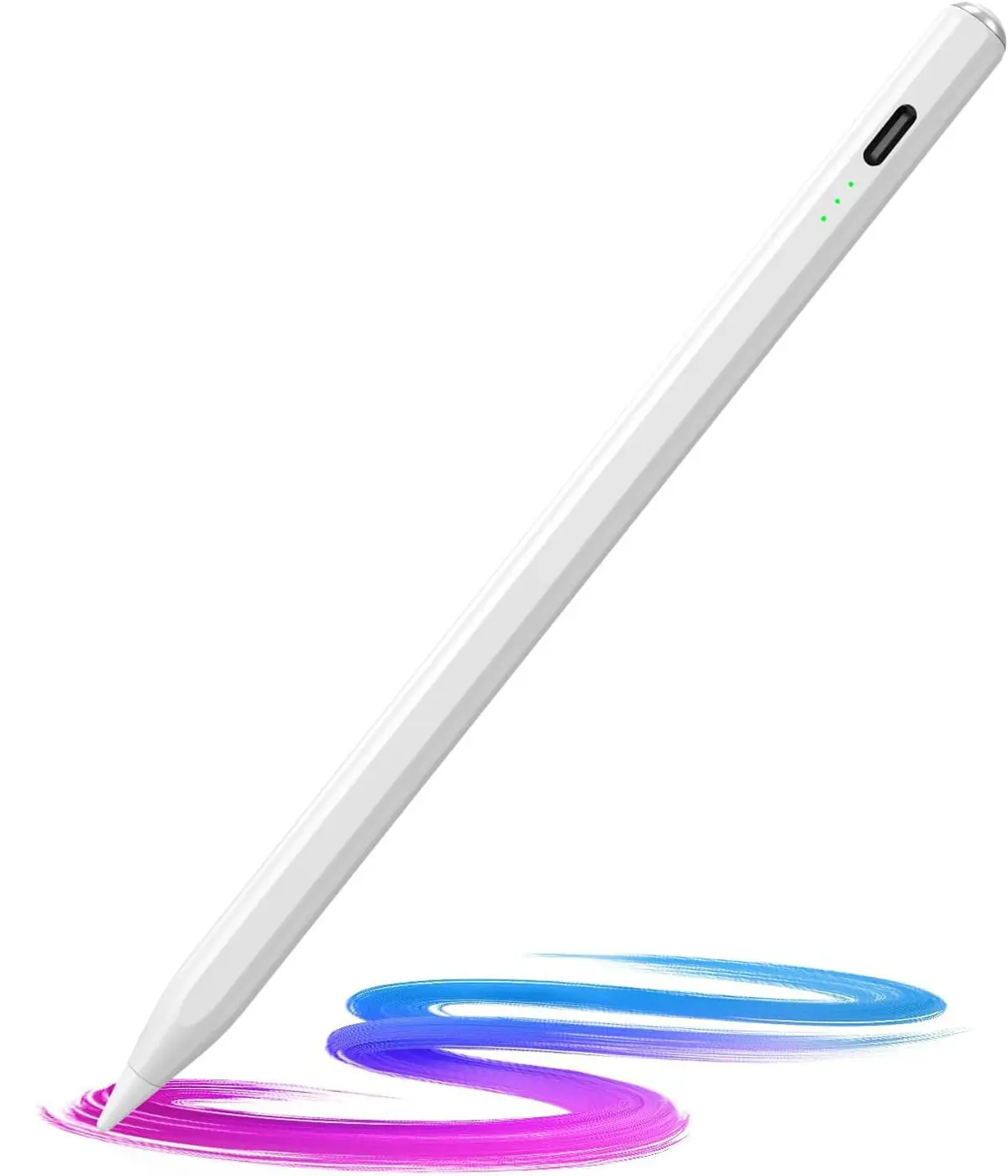 Bettdow Caneta Pencil Para Apple iPad Sensível à Inclinação, Rejeição de Palma da mão e Display de Bateria acompanha, for iPad 10/9/8/7/6th Gen, Air 11"-13"/M2/5/4/3rd, Pro 11"/12.9"/13"/M4, Mini 6/5