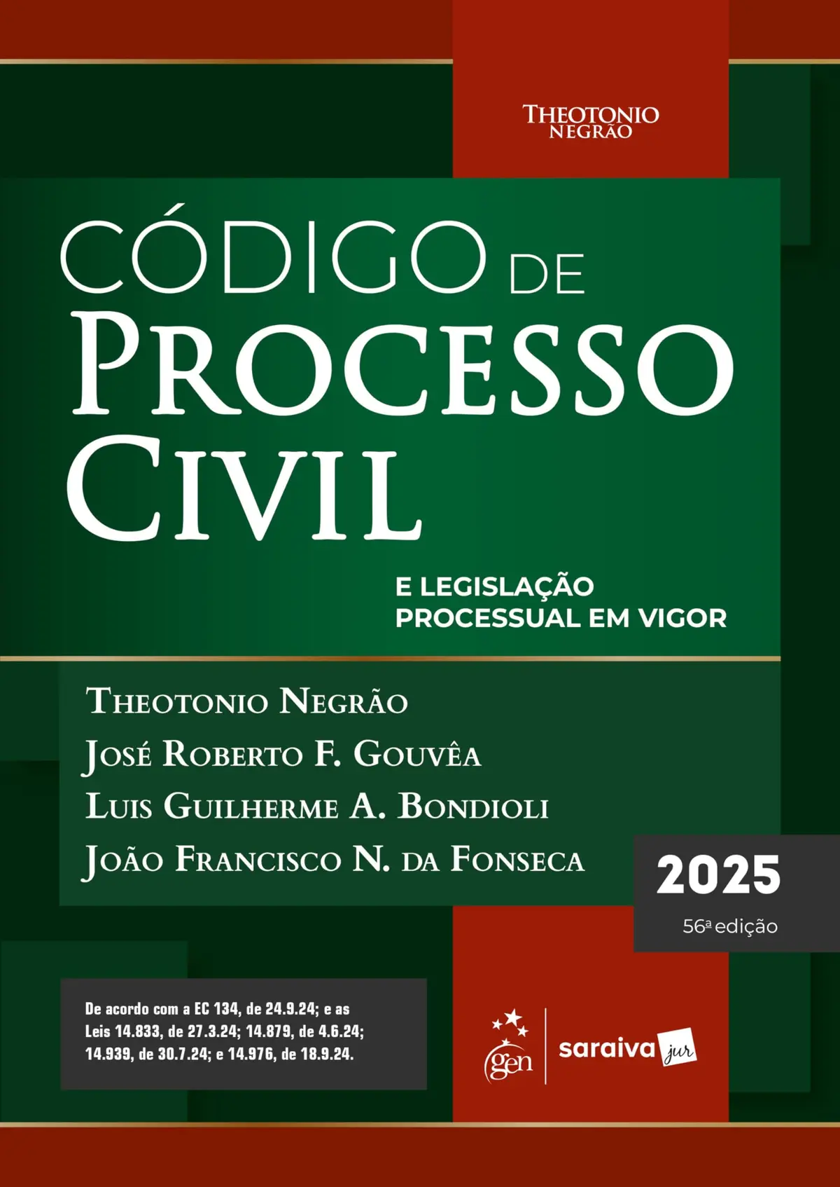 Código de Processo Civil e Legislação Processual Em Vigor - 56ª Edição 2025 - 1