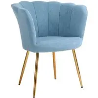 Poltrona Pétalas Aveludadas Eva Azul Claro