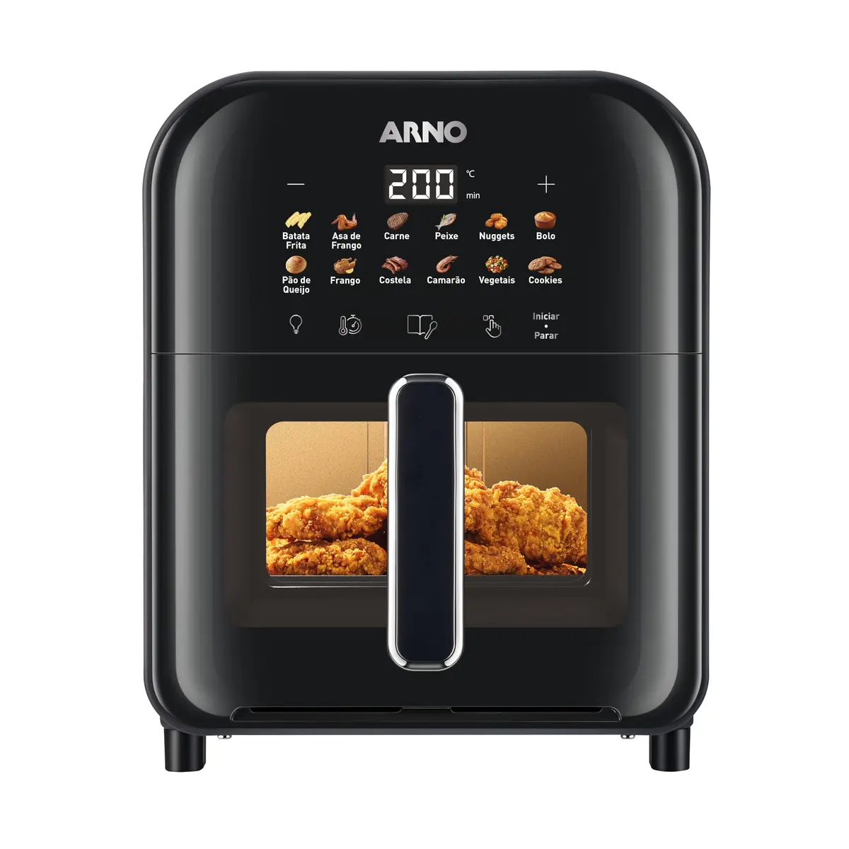 Fritadeira Sem Óleo Air Fryer Arno Easy Fry Turbo AFI6, 6L, Tecnologia Direct Heat, Cesto com Compartimento para Água, Visor Transparente, 12 Programas Automáticos, 2000W, 220V