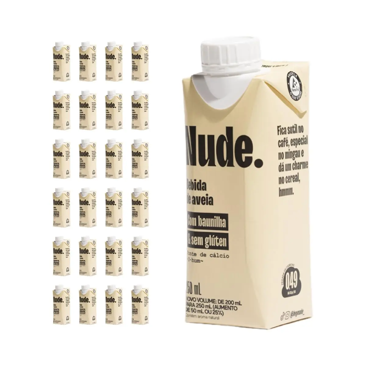 Nude Pack Bebida de Aveia To Go Baunilha 250ml - Caixa 24 Unidades - 1