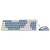 Kit Mouse e teclado mecânico sem fio Redragon BS-8772 CB Creme e Azul - 1