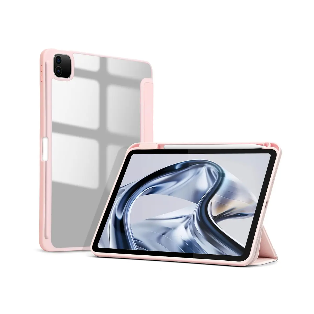 Capa Protetora 3 em 1 para iPad Air 11" (2026 M4/2025 M3/2024 M2/2022/2020) e iPad Pro 11" (1ª-4ª Geração), Slot Caneta, Anti-choque, Fechamento Magnético (Rosa).