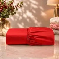 Jogo de Cama Lençol Quality King Micropercal 600 fios Macio - Vermelho - 1