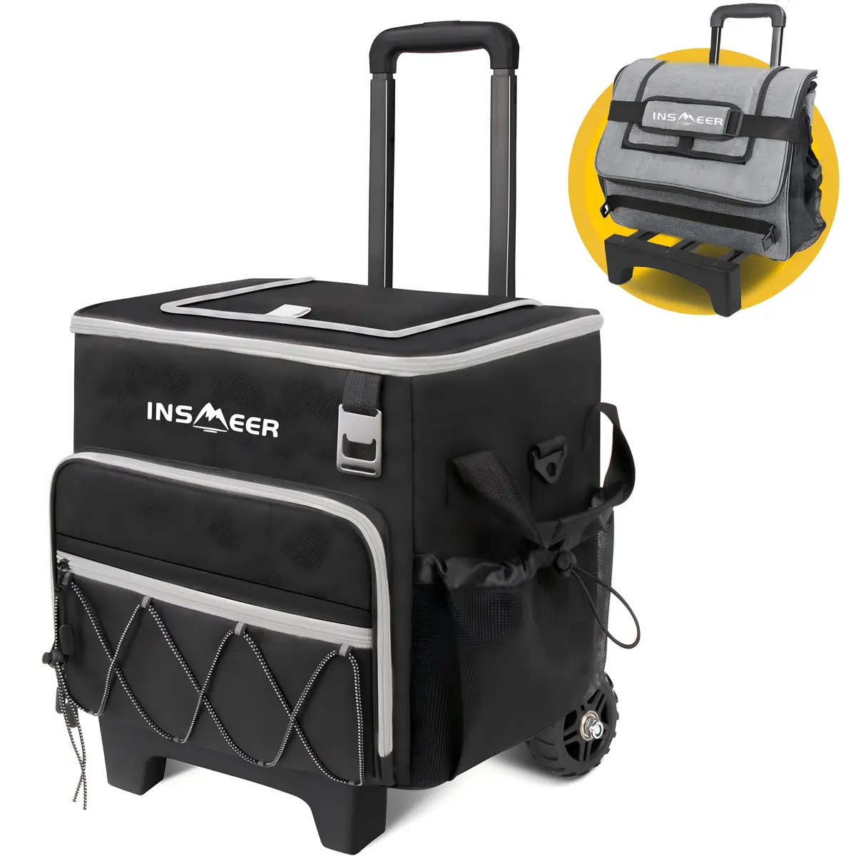 INSMEER Coolers e Bolsas Térmicas Com Rodas - 55 Latas/40 L