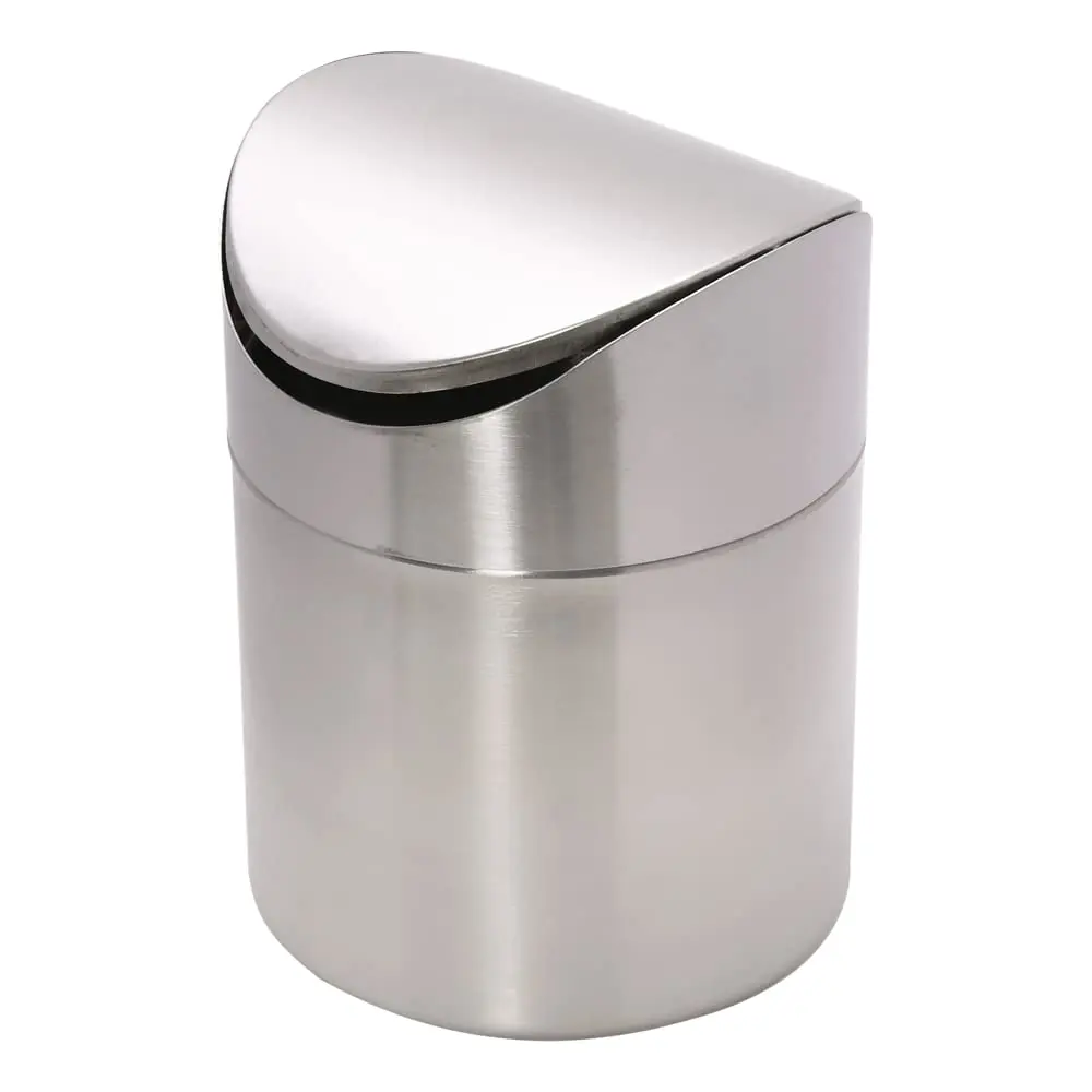 Mimo Style, Lixeira de Pia Utensílio para Cozinha, Inox, 12x12x16cm - Prata