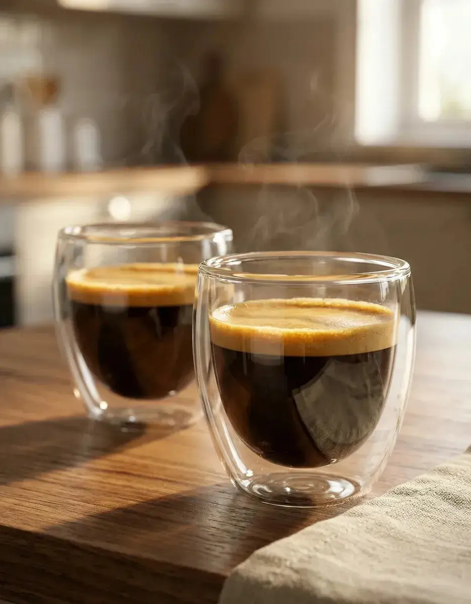 Copos Café Vidro Kit 6 Unidades Parede Dupla 90ml Borossilicato Transparente para Expresso Chá Bebidas Quentes Luxo thumbnail 9