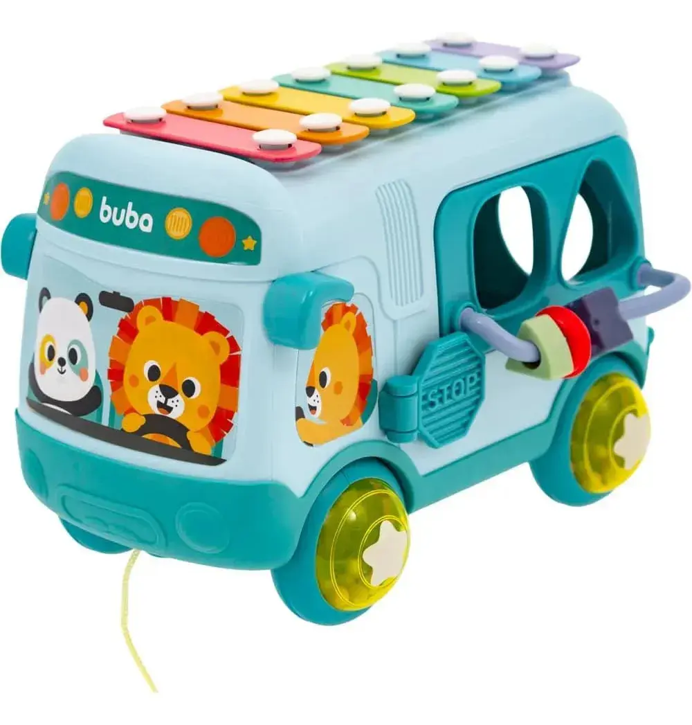 Ônibus De Atividades Para Crianças Buba Bichinhos Verde Multicor - 1