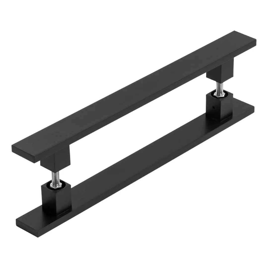 Puxador Inox Preto Para Porta Pivotante Madeira Vidro 1.50mt - 1