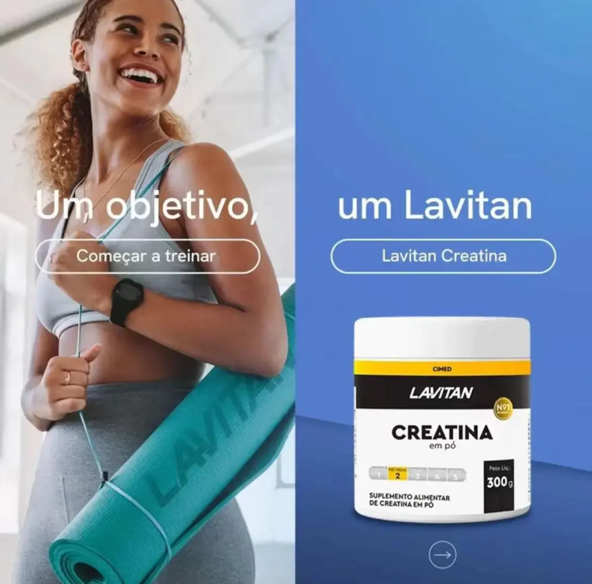 Creatina Pura em Pó Monoidratada Lavitan Cimed 300g thumbnail 5