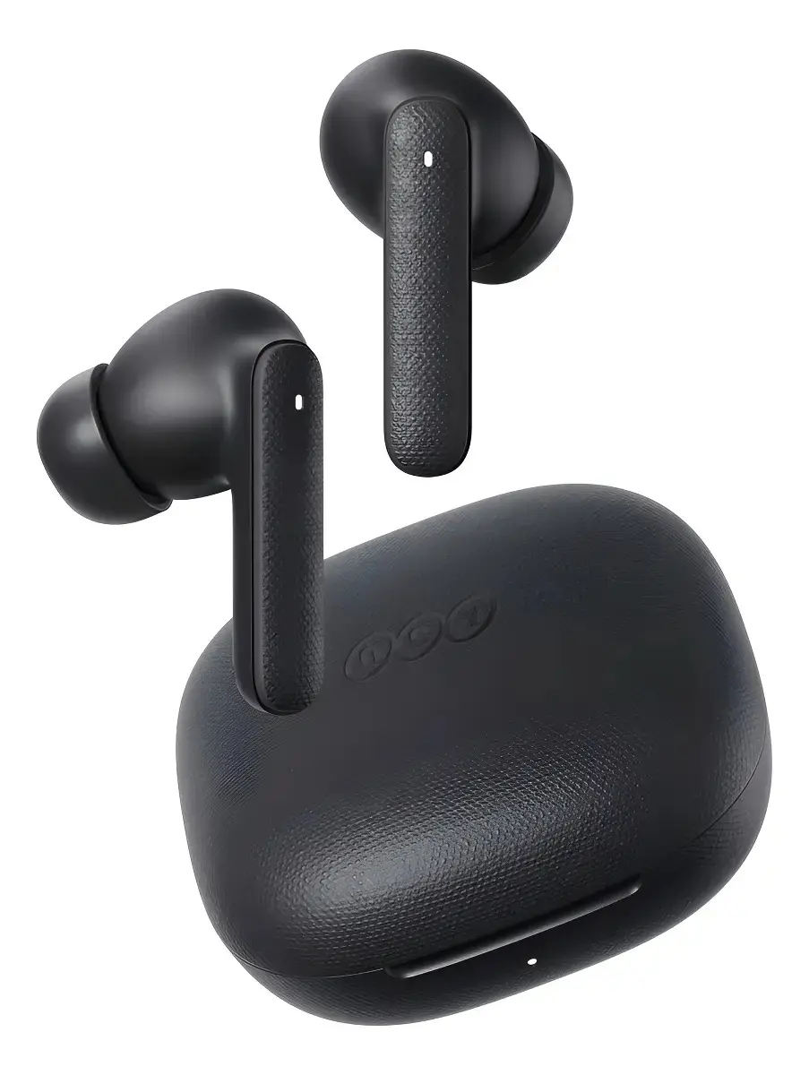 Fone de Ouvido QCY Buds T43 ENC Bluetooth 5.3, IPX4, 35H de Reprodução, Drivers de 10mm, Cor Preto