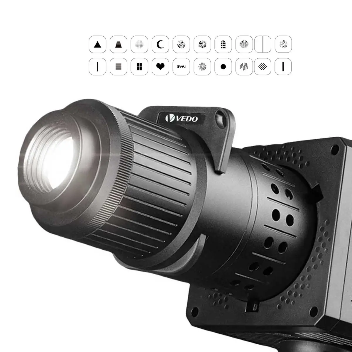 Mini Snoot óptico,com 20 peças de filmes de estilo magnético, adequado para transmissão ao vivo, retratos, produtos e fotografia de casamento