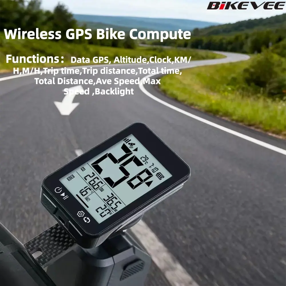 Computador de bicicleta gps sem fio ciclismo odômetro velocímetro cronômetro rastreador tela lcd com suporte luz fundo acessórios da bicicleta