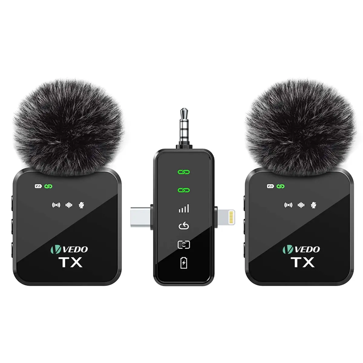 Microfone de lapela,compatível com smartphones e câmeras,bateria com 18 horas de duração e cancelamento de ruído, ideal para entrevistas,vlogs e transmissões ao vivo