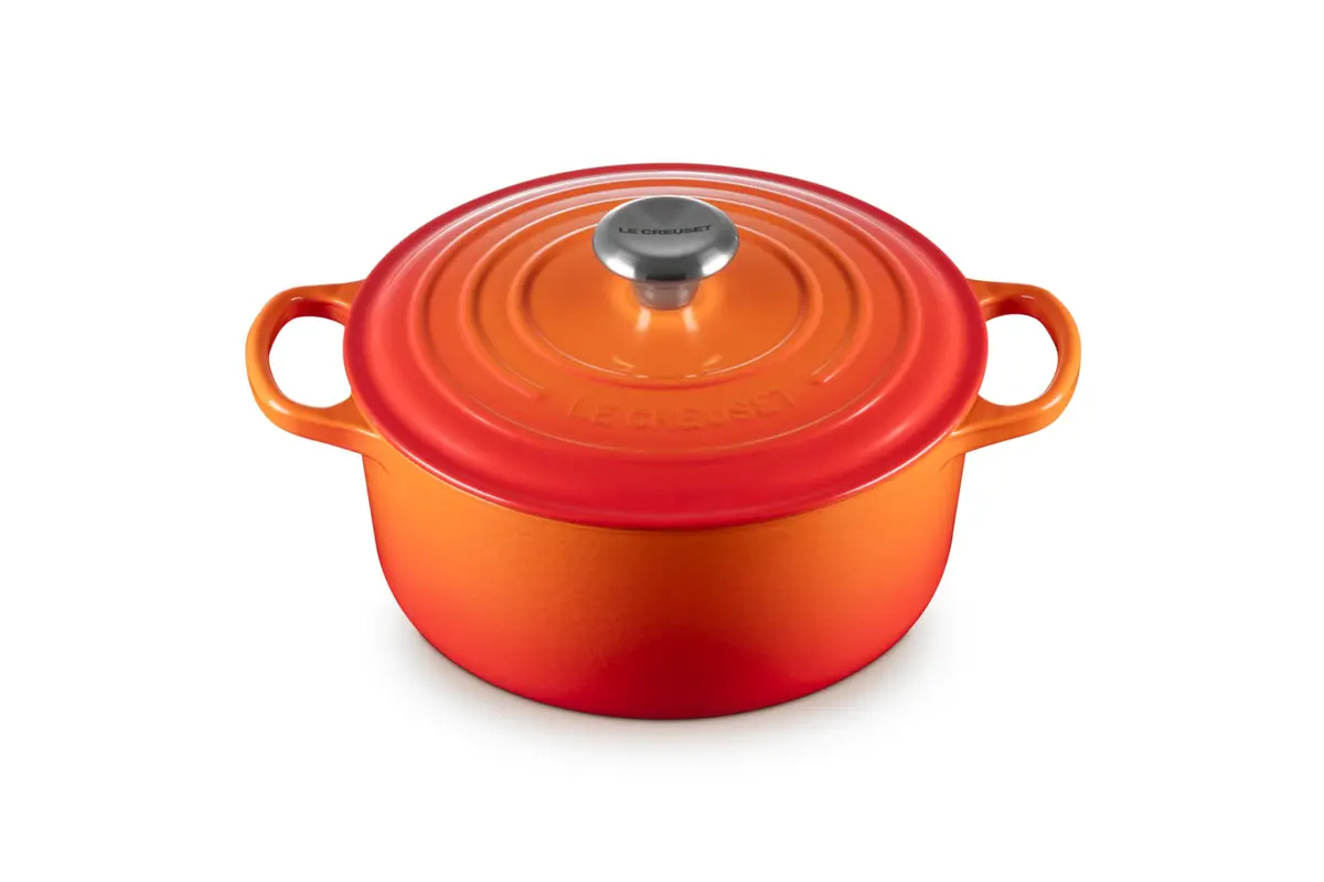 Le Creuset Panela Redonda 24 cm Ferro Fundido Esmaltado Signature Laranja | ferro fundido