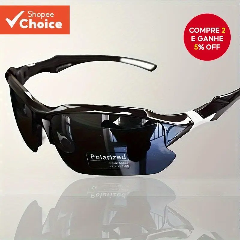 Óculos De Sol Esportivos Polarizados Masculinos Para Ciclismo , Pesca , Proteção UV , Moda - 1