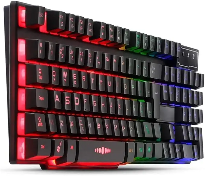 Teclado Gamer Semi Mecânico ABNT2, com LED RGB, USB, compatível com PC, Notebook, Consoles de Jogos.