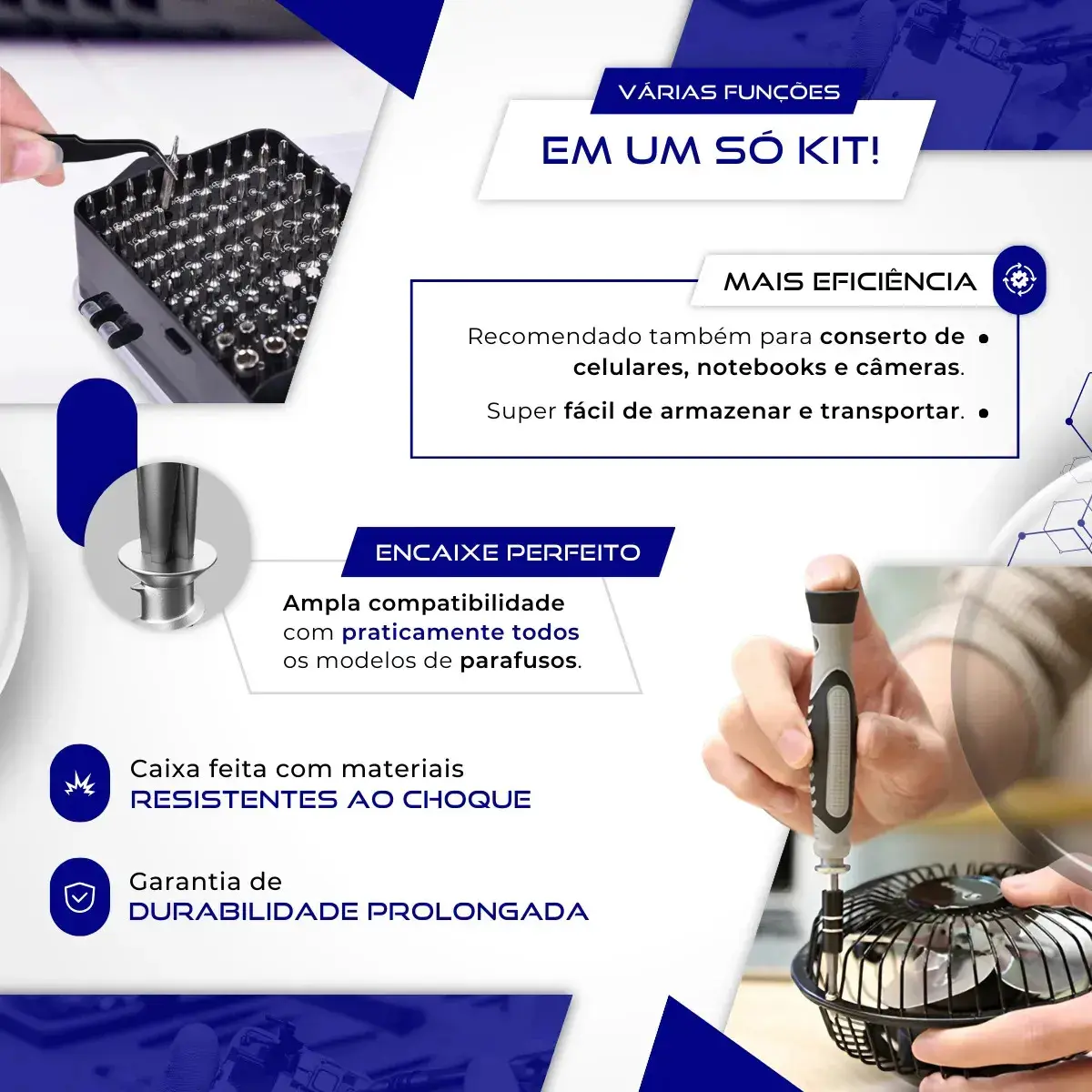 Kit Chave Precisão Profissional 115 Peças Magnético Manutenção Celular Notebook Jogo Compacta Multiuso iPhone Computador Vídeo Game Tablet Philips FendaTorx Y Nixzen thumbnail 4