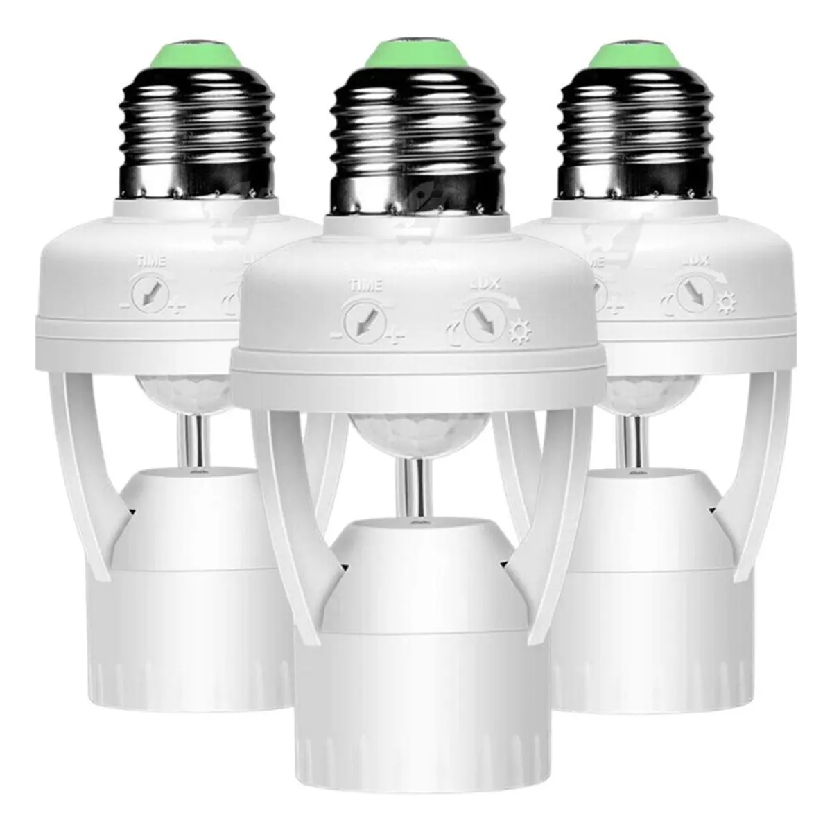 Fotocélula Soquete Sensor de Movimento para Lâmpada Soquete E27 Controle Automático de Iluminação Economia de Energia Ideal para Áreas Externas Garagem Corredores (3PCS)