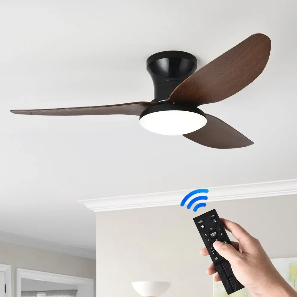 Ventilador de Teto com Luz para Quarto, Ventilador de Teto com Alta Potência, Sala de Jantar, Sala de Estar, Teto Integrado para Uso Doméstico, Elétrico