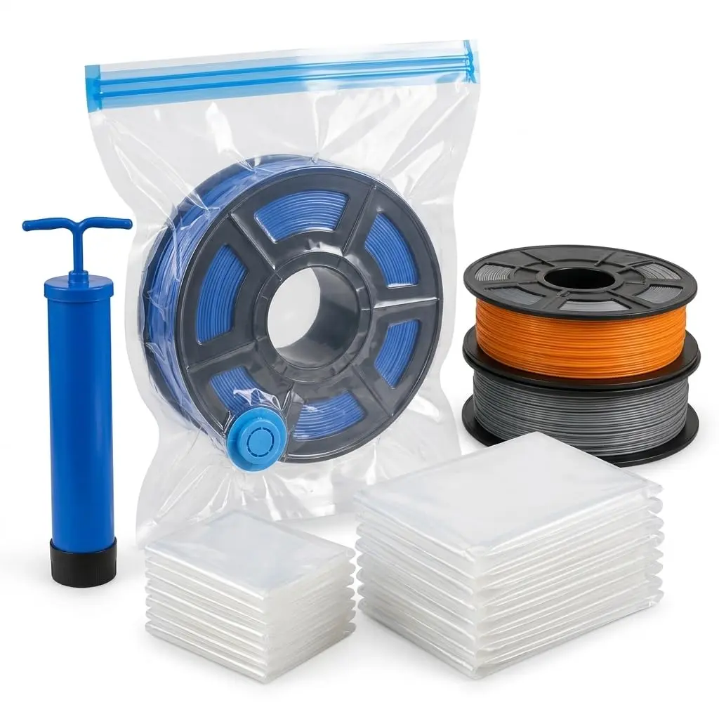 Kit 10 Sacos a Vácuo 50x60cm com Bomba Manual, Reduz até 80% do Volume, Organizador para Filamentos 3D, Roupas, Edredons, Cobertores e Mala, Reutilizável, Hermético, Impermeável e Anti Umidade
