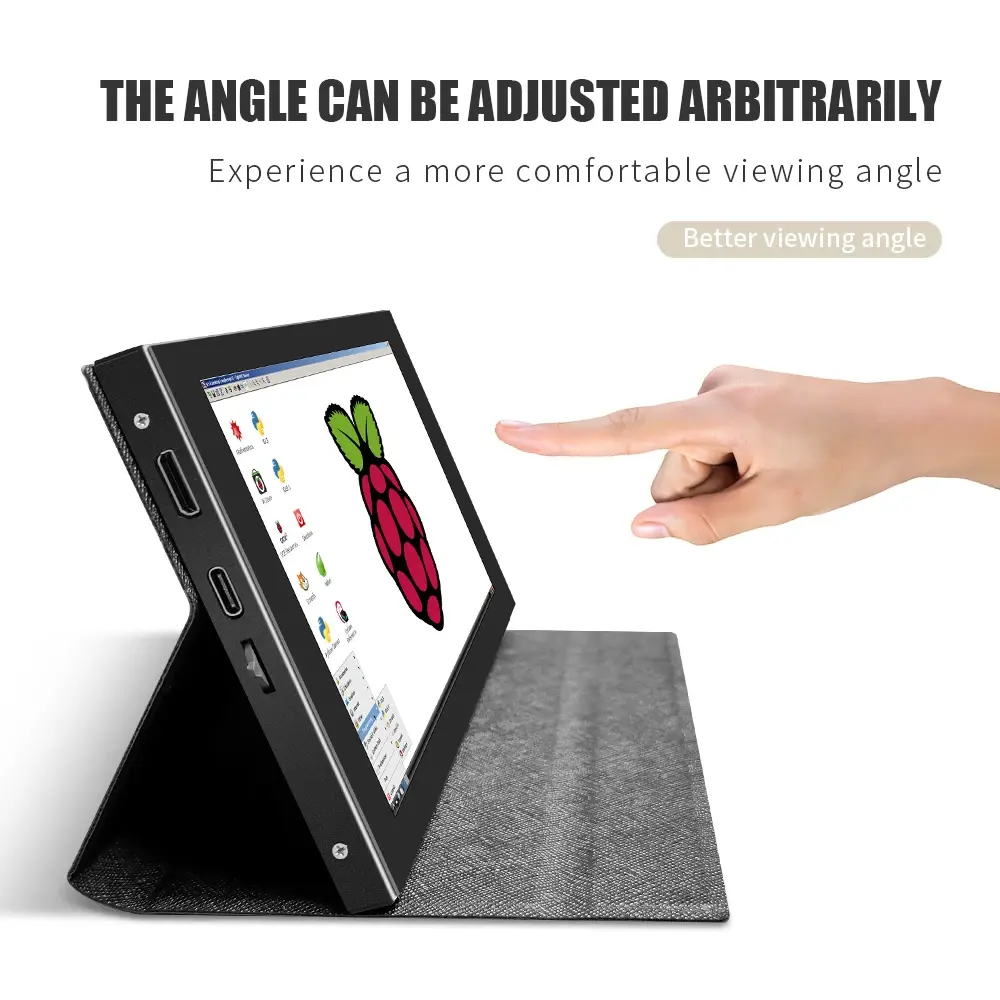 Portátil mini 7 Polegada 5 pontos capacitivo lcd painel de tela toque ips 1024x600 full hd hdmi monitor jogos display pc raspberry pi