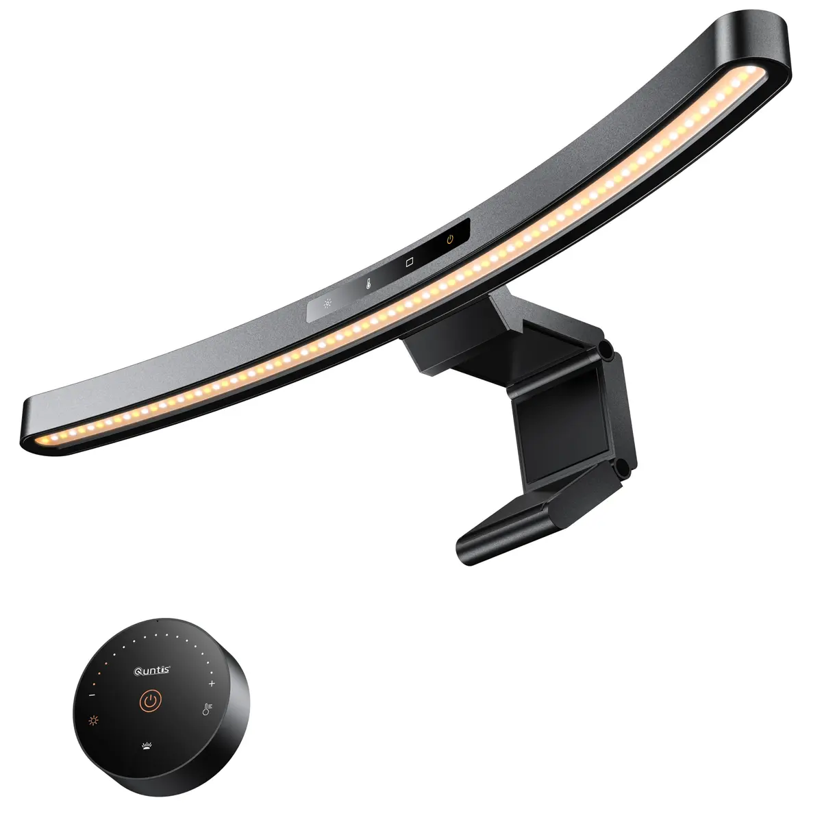 Quntis Barra de luz para monitor curvo com controle remoto 45CM,barra de luz monitor light bar com 2 modos de operação,escurecimento automático, Ra ≥95,lightbar aplicável a todas as telas