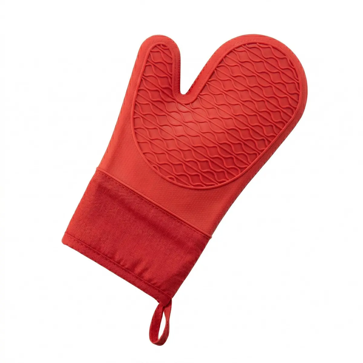 Luva de Silicone Térmica Resistência Suporta calor até 220°C Forro Interno Macio À Prova de Calor Antiderrapante e Impermeável Luva Para Forno e Fogão Premium Segurança e Conforto (Vermelho)