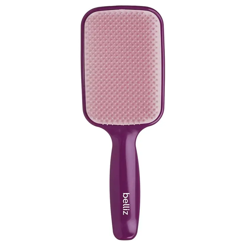 Belliz, Escova de Cabelo Flex, Raquete, Cor Cassis, Desembaraça fios secos e molhados