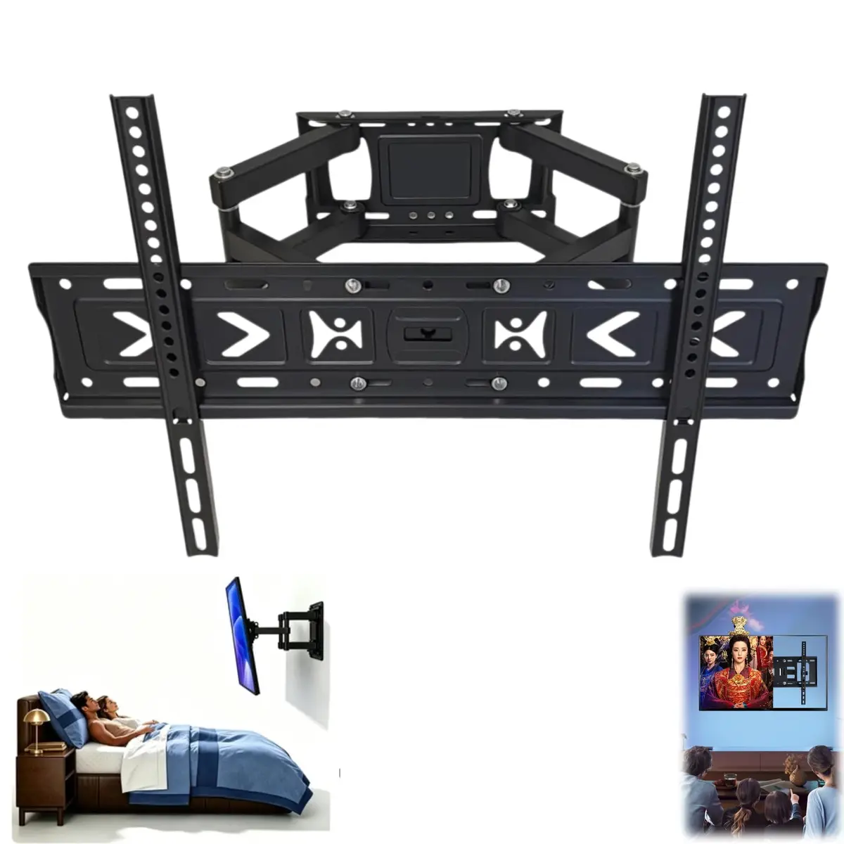 Suporte Multiarticulado Reforçado P/Tv De 32" A 80", Suporte para TV de Parede Ajustável Até 60kg, Suporte Articulado de Parede para TV