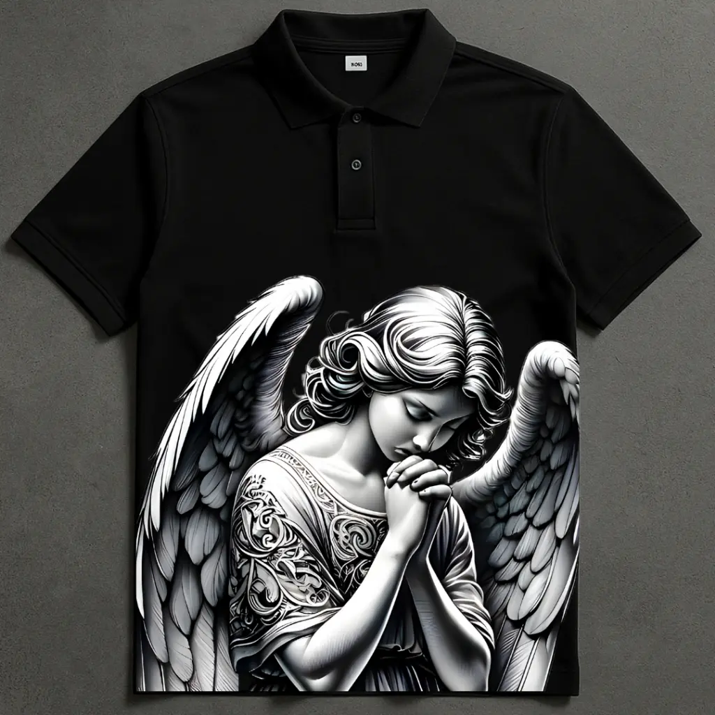 Camisa Polo Angelical Seraphim de Manga Curta Masculina, Casual