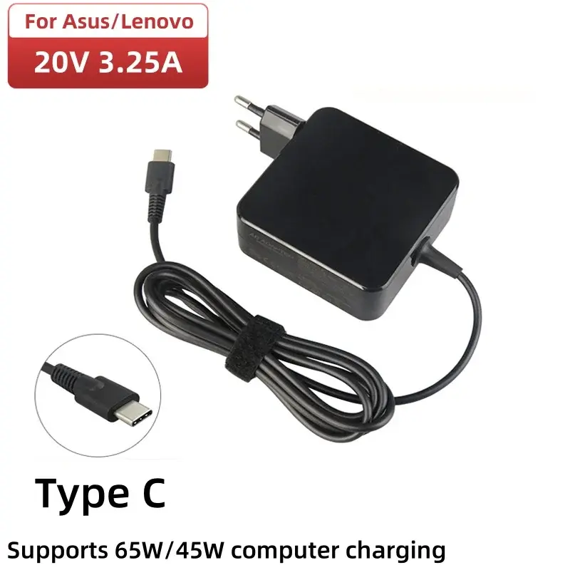 65w 20v 3.25a tipo-c 45w usb c telefone pd portátil plug carregador adaptador de alimentação ac para macbook asus zenbook lenovo dell hp sony xiaomi