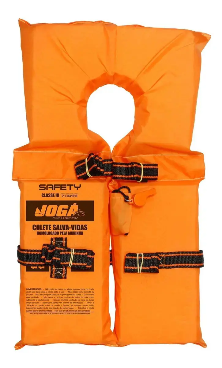 Colete Salva-Vidas Esportivo Jogá Laranja, Classe III, para 35 a 45 Kg
