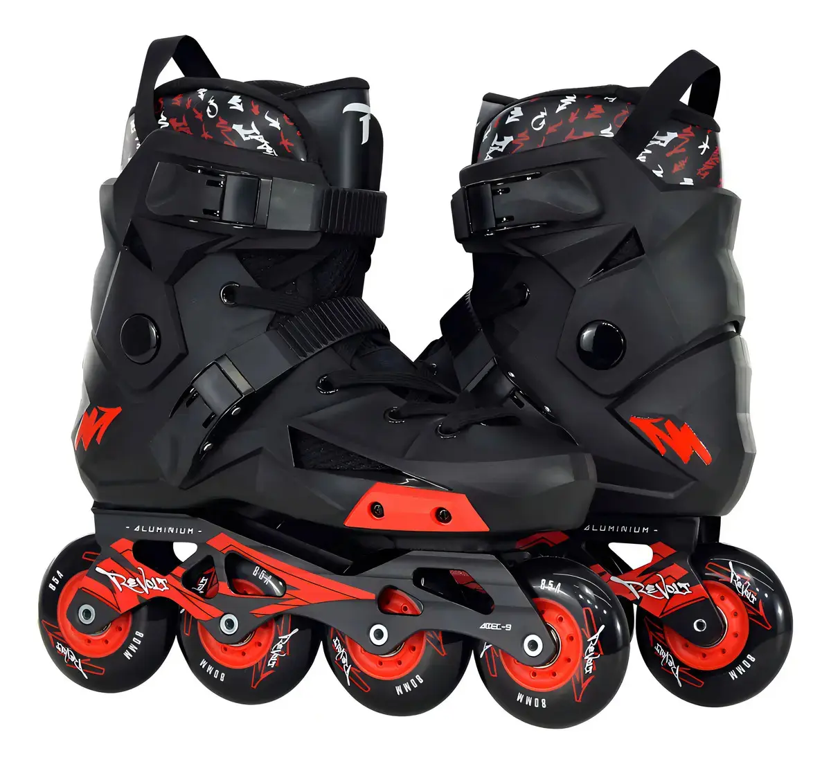 Patins Traxart Freestyle Revolt Preto - Abec-9 rodas 80mm/Tamanho dos patins # 12 - 43/44