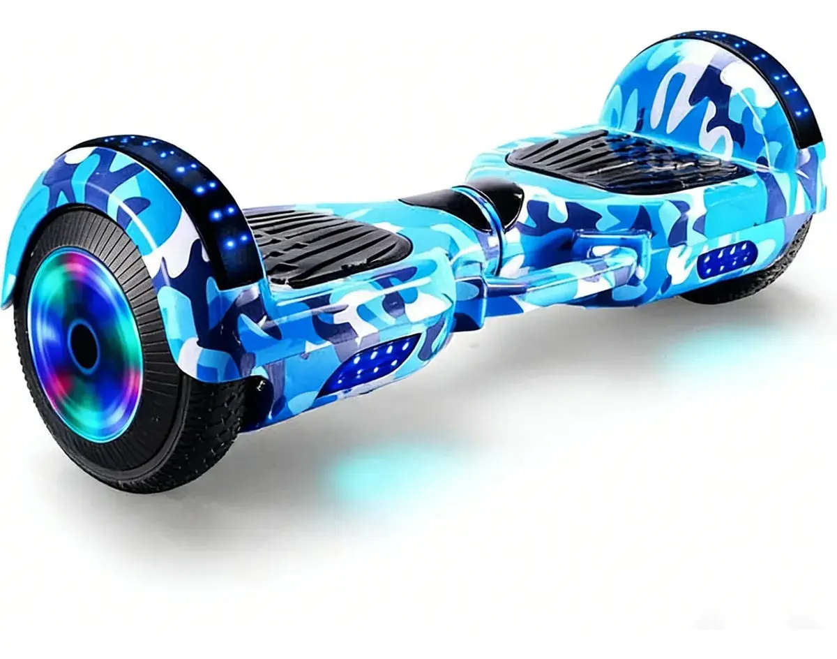 Hoverboard Skate Elétrico 7 Led Bluetooth Roda De Luz Colori Azul Camuflagem - 1