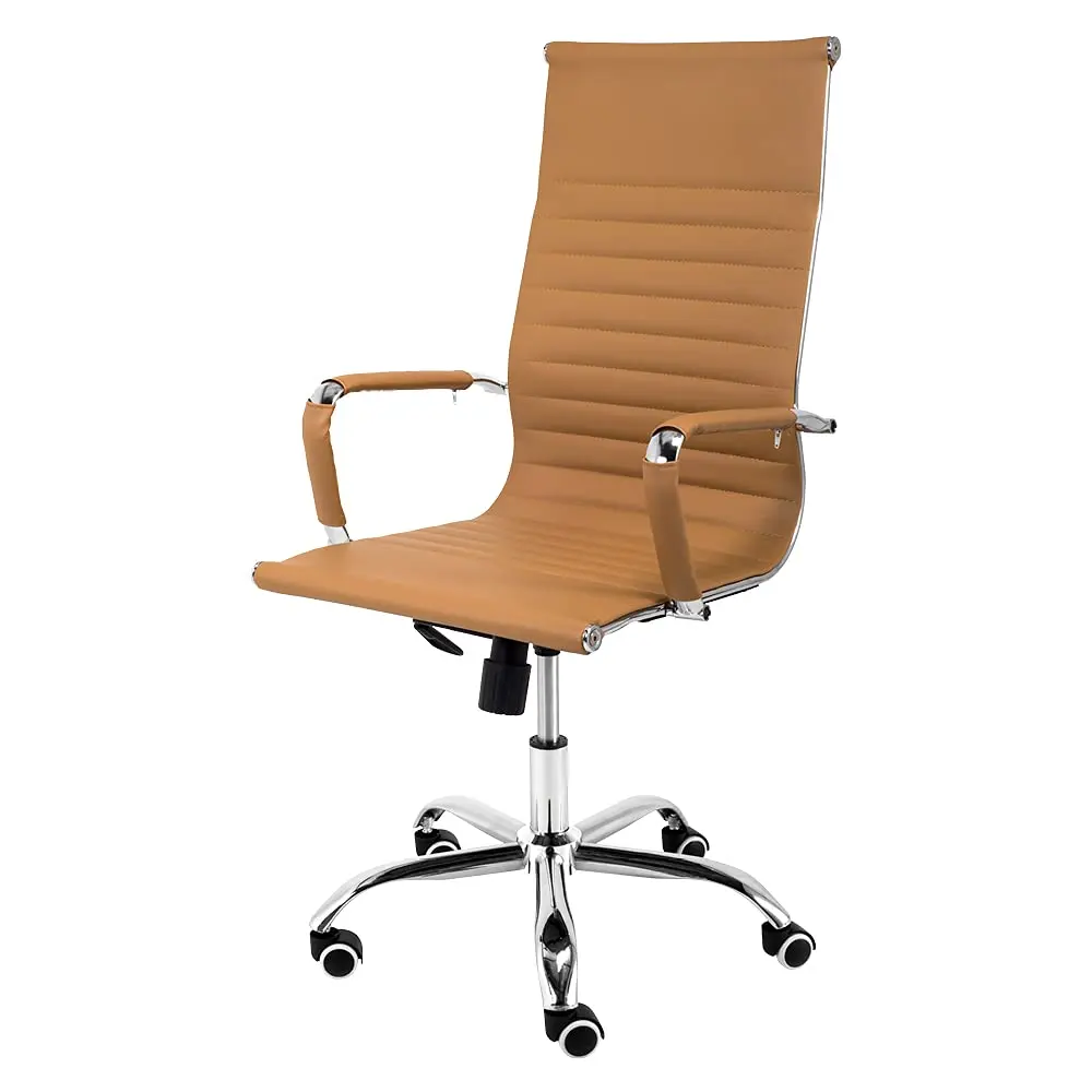 Cadeira de Escritório Presidente com Função Relax e Base Giratória Moob (Caramelo)