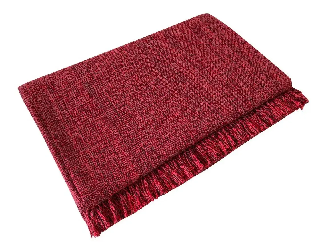 Manta Para Sofá Poltrona 1,50x1,50 Algodão Cores Cor Vinho 40 Xale Pequeno