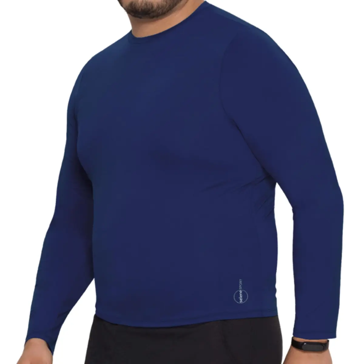 Camiseta Manga Longa Plus Size Proteção UV50+ Poliamida Masculina Selene - 1