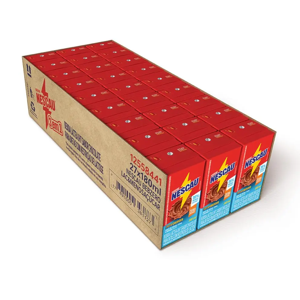 Nescau Bebida Láctea UHT Chocolate Zero Lactose 180Ml - 27 unidades - 1