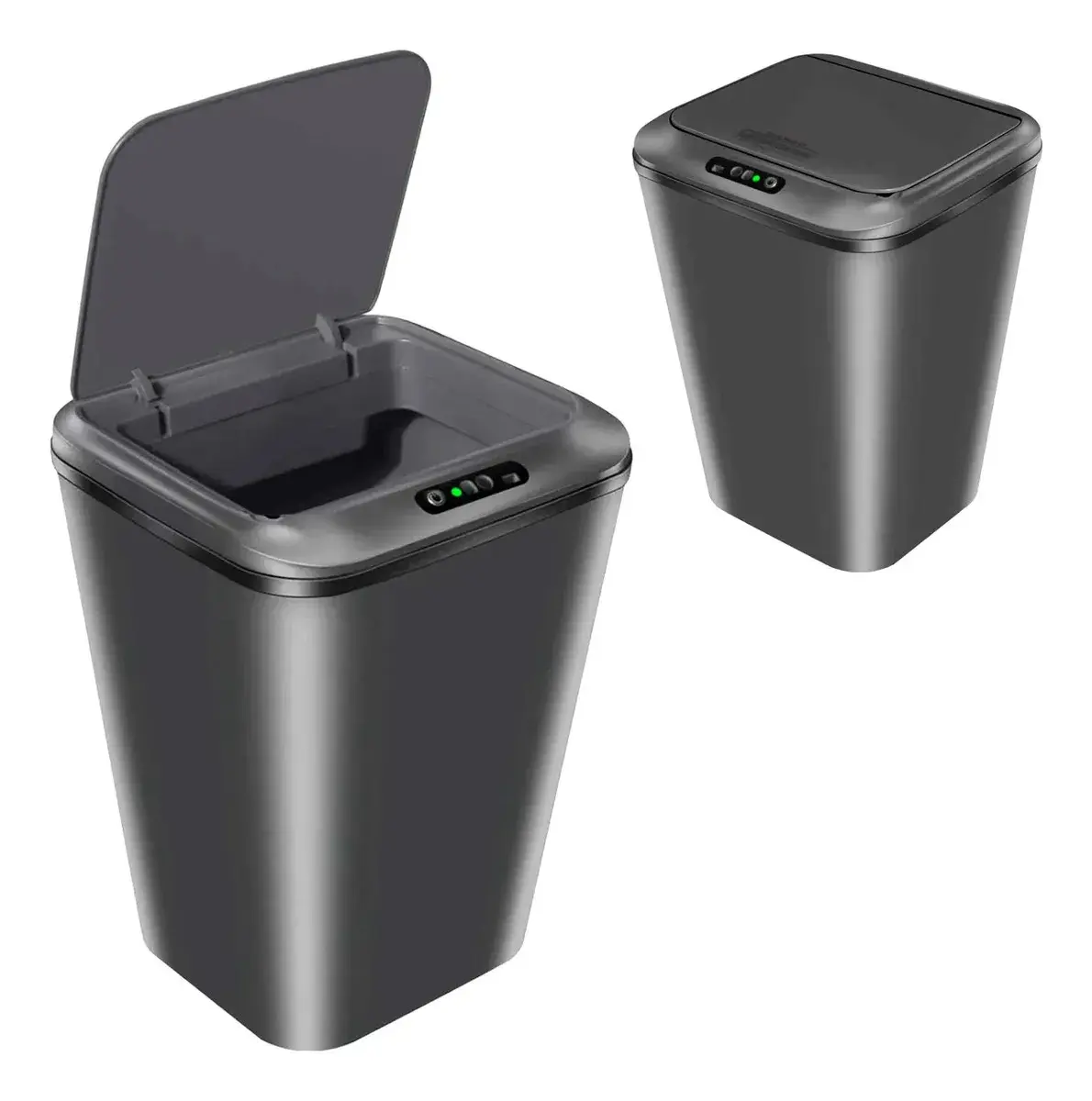 Lixeira Inteligente Automática Recarregável USB 3 Modos Abertura Tampa Silenciosa Lixeira Para Banheiro Cozinha Quarto Cor Cinza 87001