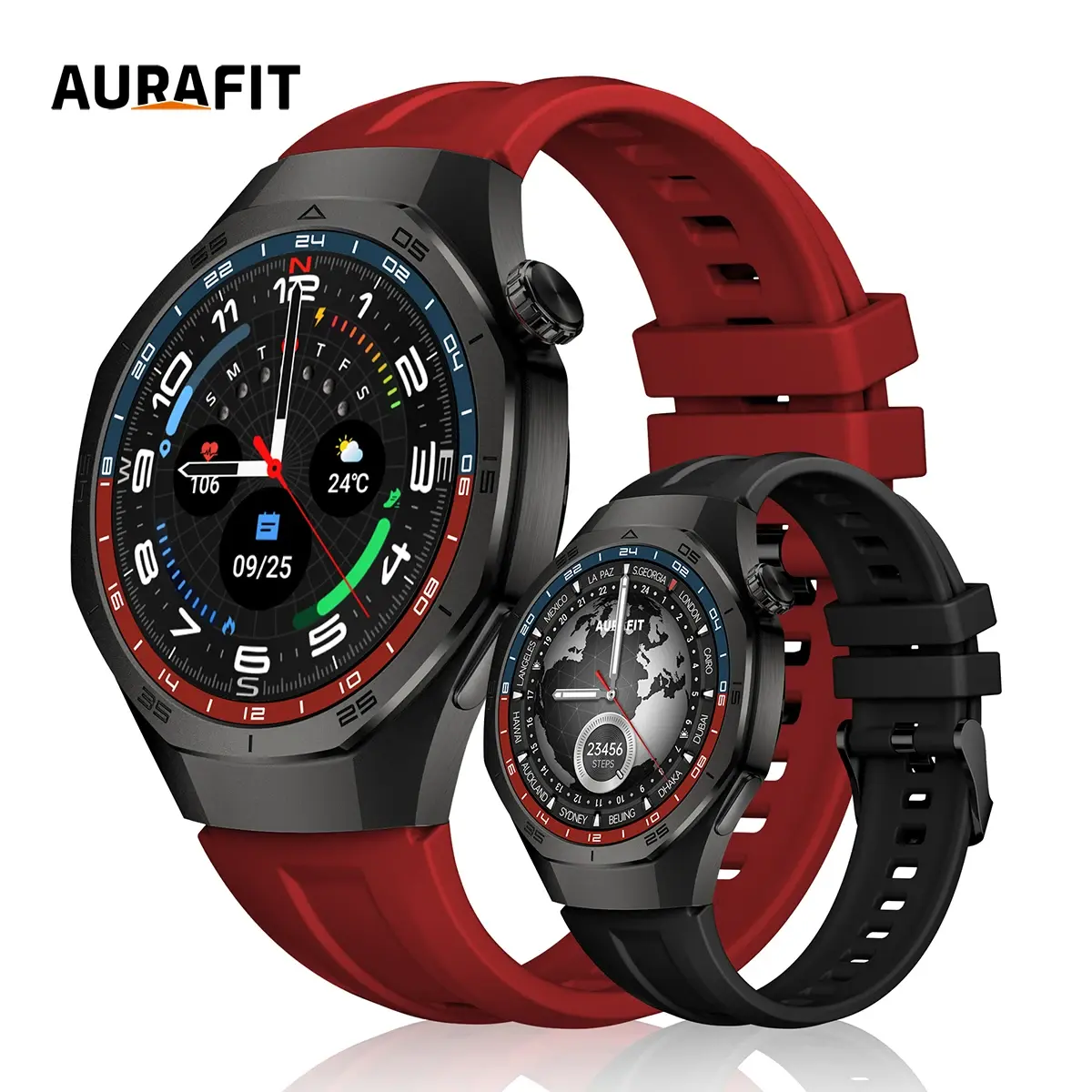 AURAFIT Relógio ENERGY 3 chamadas sem fio,modo multi-esporte,lembrete e rejeição de chamadas,lembrete de SMS,para iPhone/Android - 1