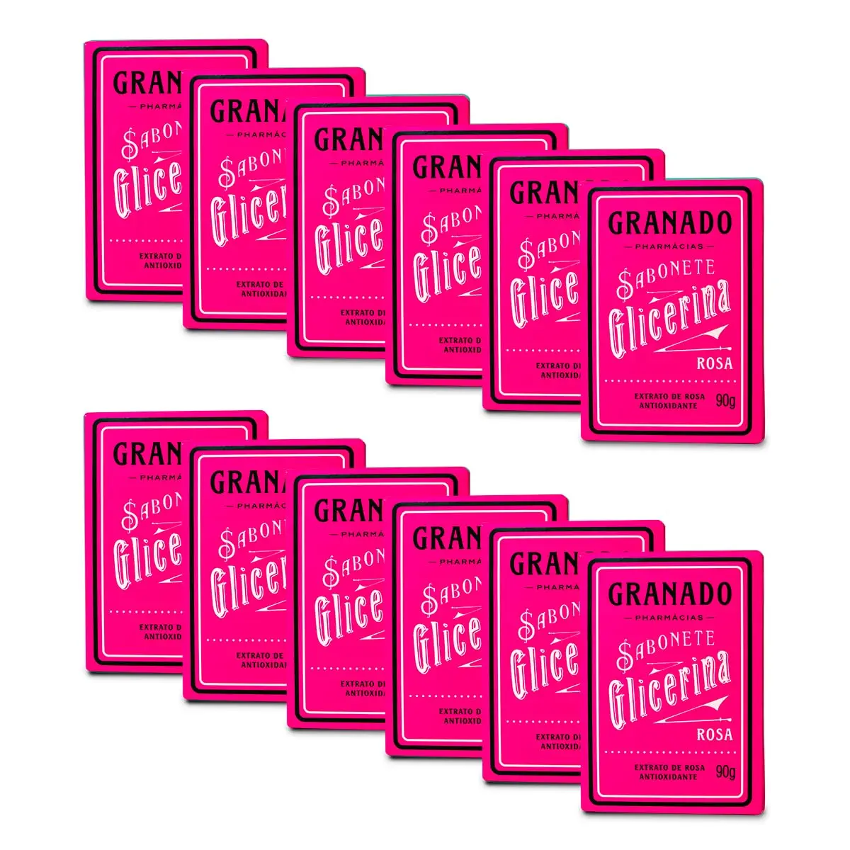 Granado Sabonete Glicerina, Rosa, 90g, 12 unidades