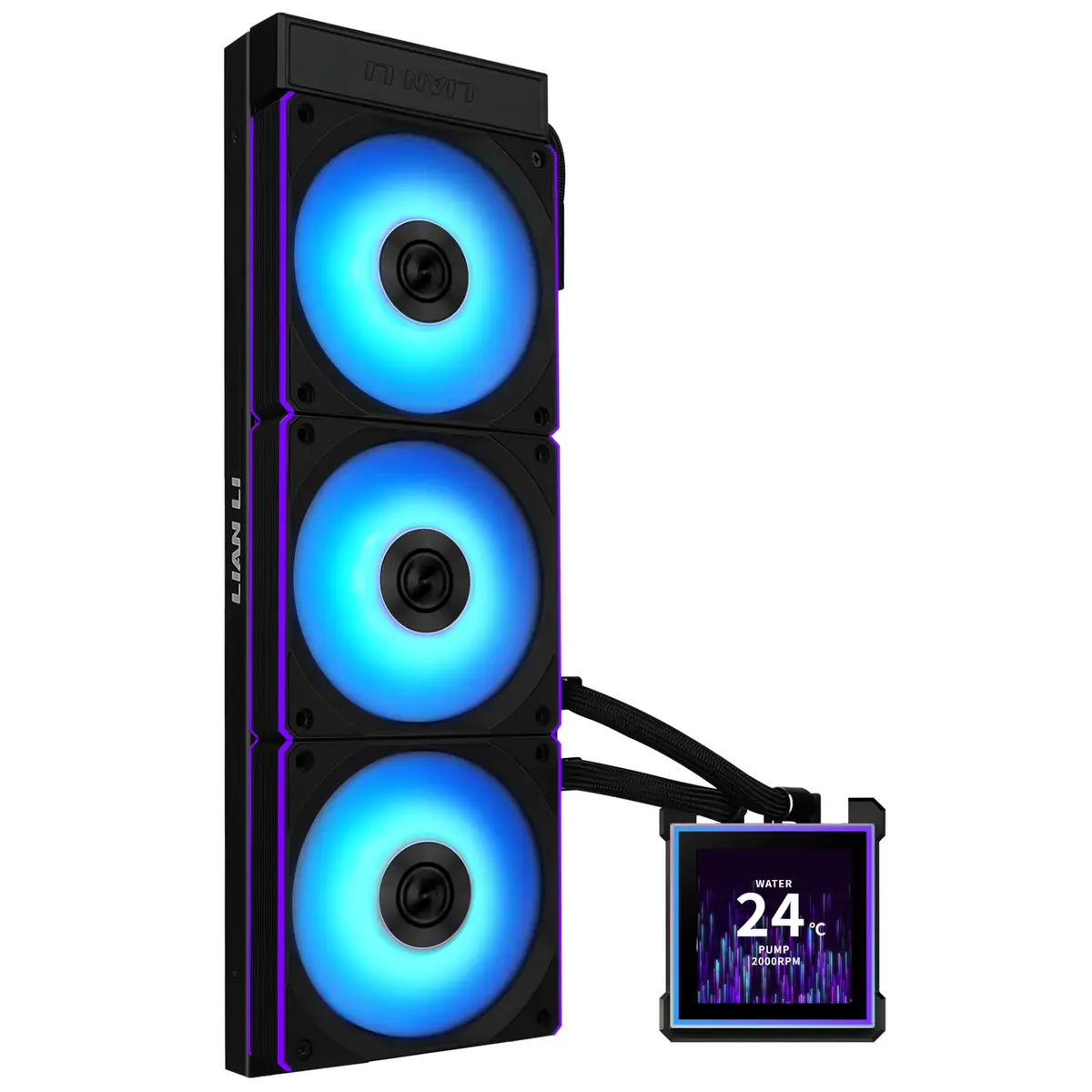 Water Cooler Lian Li Hydroshift II LCD-S Uni Fans CL Wireless Preto 360mm RGB com Tela LCD IPS 3.4” GHS2LCDS36CB