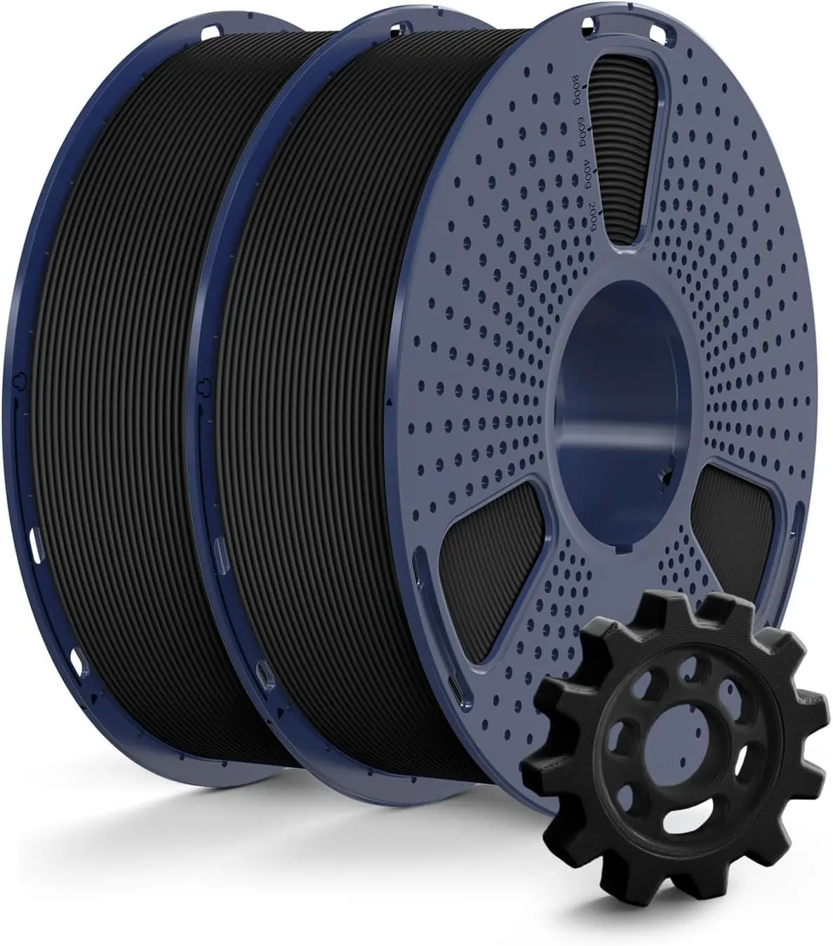 Creatorally Filamento PLA Fosco Alta Velocidade 1,75mm 2x500g Preto | Impressão até 600mm/s, Acabamento matte premium, Precisão ±0,02mm, Baixo risco de emaranhamento, Compatível com FDM