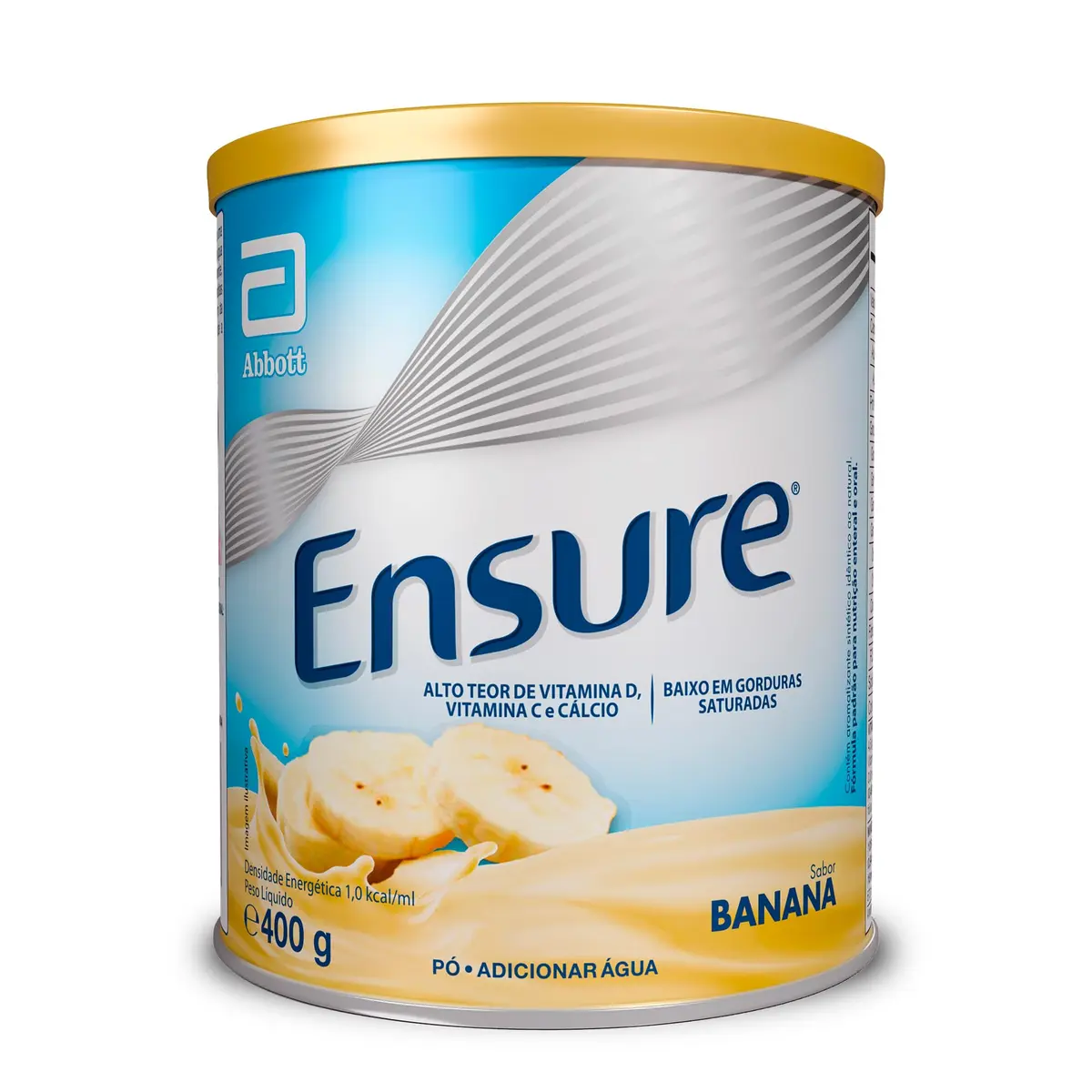ENSURE Suplemento Nutricional Completo com 28 Vitaminas e Minerais, Proteínas, Sem Glúten, Pó 400g, Banana