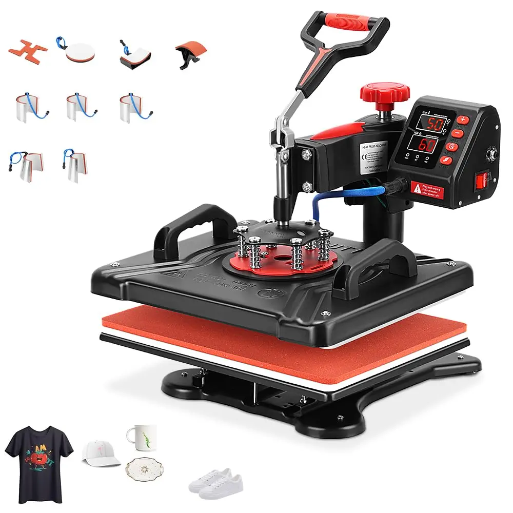 110V, 10 em 1 Prensa Termica, Maquina de Estampar Camisetas, Prensa Termica Sublimação, Prensa Termica, Máquinas de Prensa Térmica Transferência de Calor por para Camisetas Chapéu